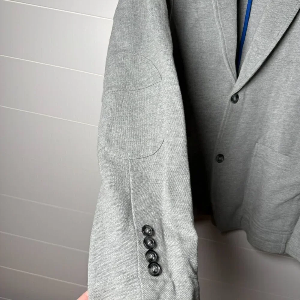 An Original Penguin Men's 100% Cotton Gray Blazer with Elbow Patches. Size XL